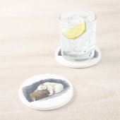 Schlafender Eisbär, Aquarellkunst Getränkeuntersetzer (Seite)