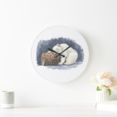 Schlafender Eisbär, Aquarellkunst Große Wanduhr (Zuhause)