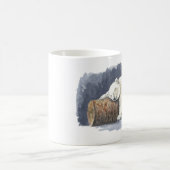Schlafender Eisbär, Aquarellkunst Kaffeetasse (Mittel)