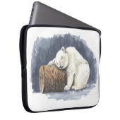 Schlafender Eisbär, Aquarellkunst Laptopschutzhülle (Vorne Rechts)