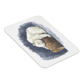 Schlafender Eisbär, Aquarellkunst Magnet (Rechte Seite)