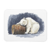 Schlafender Eisbär, Aquarellkunst Magnet (Horizontal)