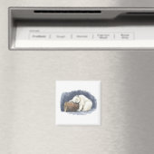Schlafender Eisbär, Aquarellkunst Magnet (In Situ (Geschirrspüler))