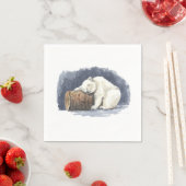 Schlafender Eisbär, Aquarellkunst Serviette (Beispiel)