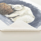 Schlafender Eisbär, Aquarellkunst Sherpadecke (3/4)