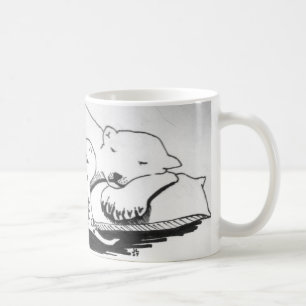 Schlafender Eisbär mit T-Rex Kaffeetasse