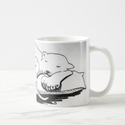 Schlafender Eisbär mit T-Rex Kaffeetasse (Rechts)