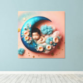 Schlafender Engel - Adventure Kinderzimmer Leinwanddruck (Insitu (Holzboden))