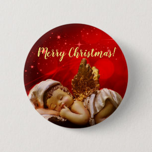 Schlafender Engel Baby Jesus Weihnachten Button