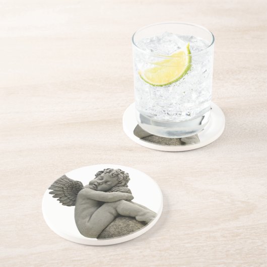 Schlafender Engel-Engels-Skulptur-Untersetzer Getränkeuntersetzer (Seite)