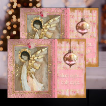 Schlafender Engel in Rosa - Decoupage Tissue-Papie