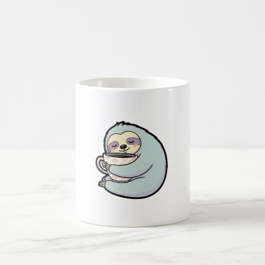 Schlafender Faultier mit Kaffee – Süße gemütliche Kaffeetasse (Mittel)