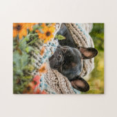 Schlafender Franzose auf Blumenwiese Puzzle (Horizontal)