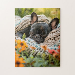 Schlafender Franzose auf Blumenwiese Puzzle