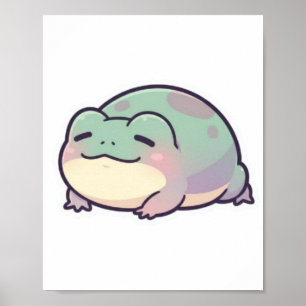 Schlafender Frosch Poster Süßer Gemütlicher Frosch