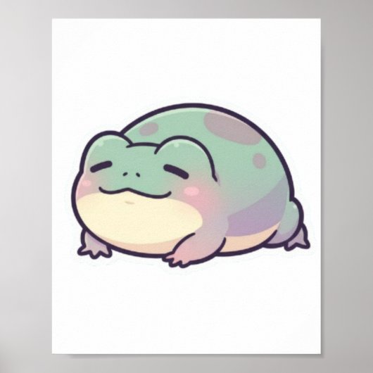 Schlafender Frosch Poster Süßer Gemütlicher Frosch (Vorne)