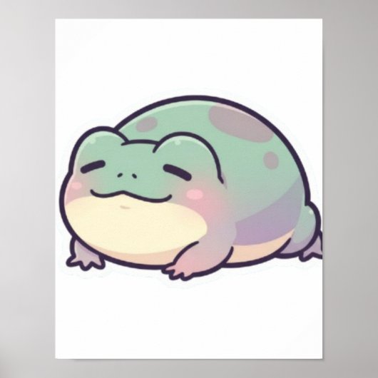 Schlafender Frosch Poster Süßer Gemütlicher Frosch (Vorne)