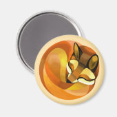 Schlafender Fuchs Magnet (Vorderseite/Rückseite)