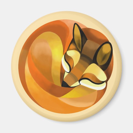Schlafender Fuchs Magnet (Vorne)