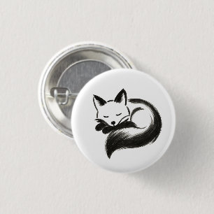 Schlafender Fuchs – Minimalistischer Kreidetier-De Button