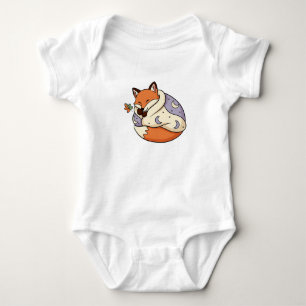Schlafender Fuchs mit Mond & Sternen Baby Strampler