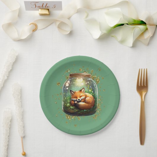 Schlafender Fuchs Pappteller (Hochzeit)