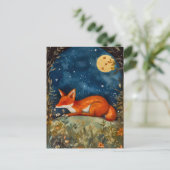 Schlafender Fuchs Postkarte (Stehend Vorderseite)