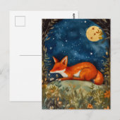 Schlafender Fuchs Postkarte (Vorne/Hinten)