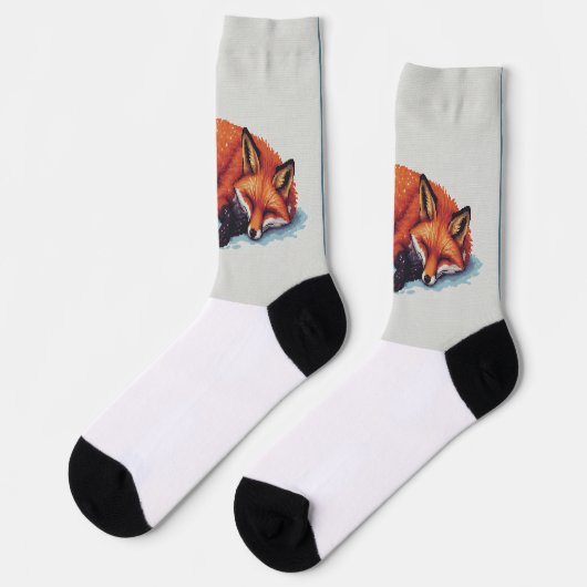 Schlafender Fuchs Socken (Linkes Detail)