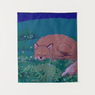 Schlafender Fuchs-Teppich Wandteppich
