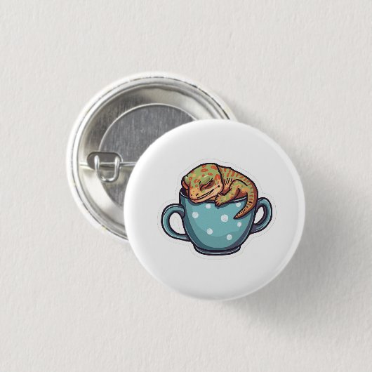 Schlafender Gecko Button (Vorne & Hinten)