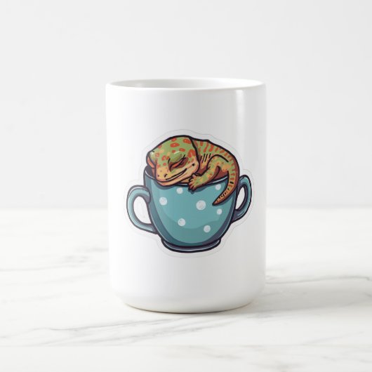 Schlafender Gecko Kaffeetasse (Mittel)