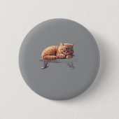 Schlafender Ginger-Katzen-Button Button (Vorderseite)