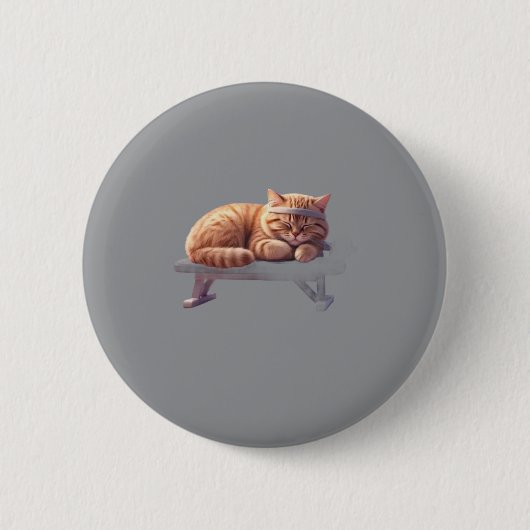Schlafender Ginger-Katzen-Button Button (Vorderseite)