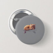Schlafender Ginger-Katzen-Button Button (Vorne & Hinten)