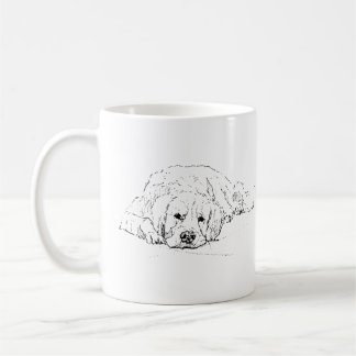 Schlafender Golden Retriever Kaffeebecher, Hunde L Kaffeetasse