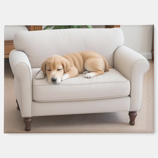 Schlafender Golden Retriever Welpe Magnet (Vorderseite)