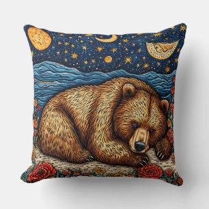 Schlafender Grizzlybär Kissen