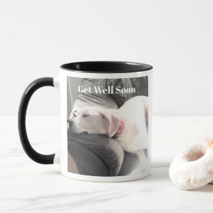 Schlafender Hund Foto Gute Besserung Grün und Schw Tasse