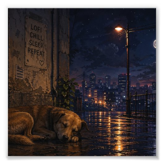 Schlafender Hund Fotodruck (Vorne)