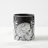 Schlafender Igel Herbst Laub Sternenhimmel Tasse (Zentrum)