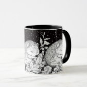 Schlafender Igel Herbst Laub Sternenhimmel Tasse (VorderseiteRechts)