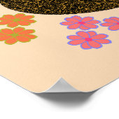 Schlafender Igel und Blumen Poster (Ecke)