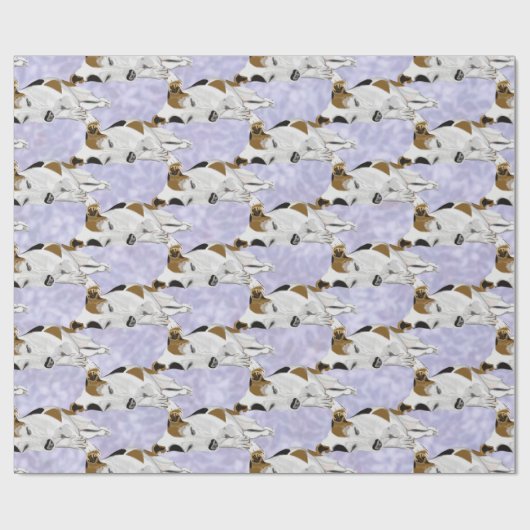 Schlafender Jack Russell Geschenkpapier (Flach)