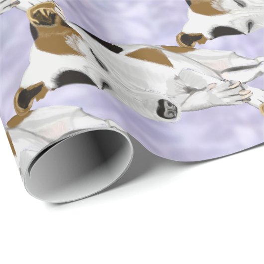 Schlafender Jack Russell Geschenkpapier (Rolleneckpunkt)