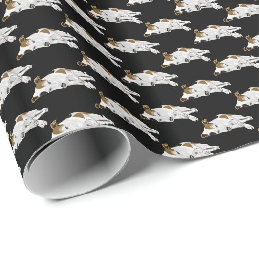 Schlafender Jack Russell Geschenkpapier (Rolleneckpunkt)