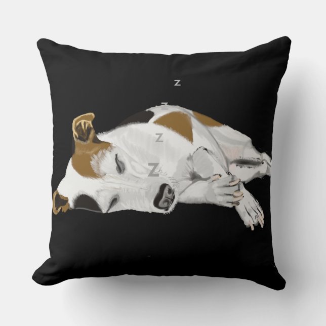 Schlafender Jack Russell Kissen (Vorderseite)