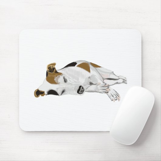 Schlafender Jack Russell Mousepad (Mit Mouse)