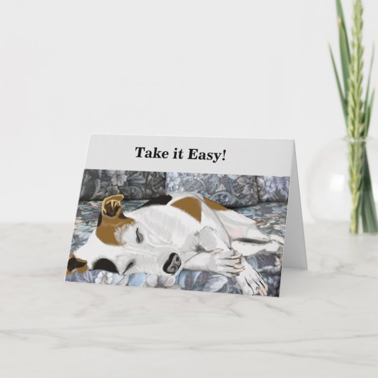 Schlafender Jack Russell Terrier Editierbare Gebur Karte (Vorderseite)