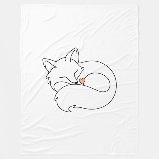 Schlafender Kleiner Fuchs Fleecedecke (Vorderseite)